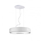 Suspension spin, acier textile et ppma, chrome et blanc, 75 cm