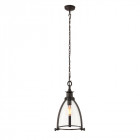 Suspension storni, bronze vieilli et verre, 28 cm