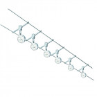 Suspension sur câble, 6 led, chrome