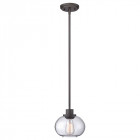Suspension trilogy, bronze antique et verre, 1 ampoule