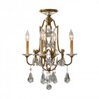 Suspension valentina, bronze oxydé, décors en cristal, 4 éclairages Suspension valentina, bronze oxydé, décors en cristal, 4 éclairages