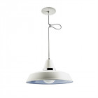 Suspension vintage, acier, blanc anien et chrome