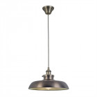 Suspension vintage, acier et verre, bronze