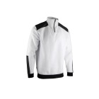 Sweat col camionneur bicolore - LMA - Blanc - 8088-L