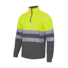 Sweat col zippé bicolore haute visibilité - Taille et couleur au choix