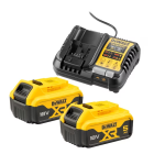 Pack 2 batteries DEWALT XR 18V 5Ah Li-Ion + chargeur - DCB1104M2-QW