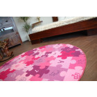 Tapis enfant puzzles violet cercle cercle - Dimension au choix