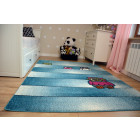 Tapis kids hiboux bleu c412 - Dimension au choix