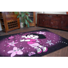 Tapis pilly 7818 dora - pourpre/noir - Dimension au choix