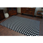 Tapis sketch - f764 crème et noir - pois - Dimension au choix