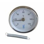 Thermomètre d'applique 0 à 120 c acier - diff