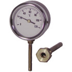 Thermomètre rond plonge radiale 0 à 120 c ø80mm - diff