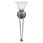 Torche bolla, nickel brossé et verre, 1 ampoule