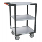 Servante montée FLAT-PACK™ 3 plateaux mélaminé 550 x 500 mm roues TPE 250 kg - 886720122