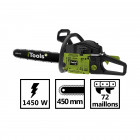 Tronçonneuse thermique 1450w - moteur 2 temps 45cc - longueur de lame 450mm - 72 maillons - 2800 tr/min