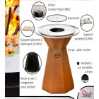 Planche à découper bambou avec support inox Le Churrasco pour brasero - SUPDI