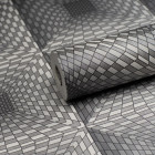 Papier peint intissé vinyle - Effet 3D - Modèle tunnel gris
