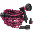 Tuyau extensible rose 7,5m + pistolet
