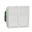 Unica - prise rj45 double - cat 6 stp - 2 mod - blanc - méca seul (nu342618)