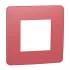 Unica studio color - plaque de finition - rouge cardinal liseré blanc - 1 poste (nu280213)