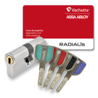 Vachette - 202682 - cylindre 2 entrées radialis - 32,5x32,5 - 4 clés couleurs - nt + a2p - p7101nt+