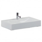 Vasque à poser ou murale ou sur pied ancozen 2, rectangulaire en céramique sans trop plein et avec plage de robinetterie