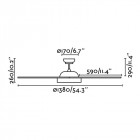 Ventilateur de plafond avec lumière marron leyte