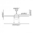 Ventilateur de plafond avec lumière nickel mat veneto 1 ampoule