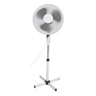 Ventilateur sur pied réglable 3 vitesses auto-rotation       blanc