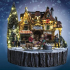 Village de noël sur rondin : école de chien lemax