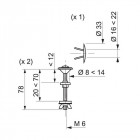 Vis de fixation cuvette réservoir WC en métal M21 WIRQUIN
