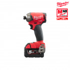 Visseuse à choc silencieuse milwaukee fuel m18 fqid-502x - 2 batteries 18v 5.0ah - 1 chargeur rapide m12-18fc 4933451790