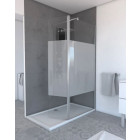 Volet pivotant pour paroi de douche fixe - 40x200cm - Verre 6 mm avec bande dépolie - Profile Chromé Aurlane - FAC250