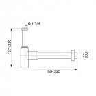 Wirquin 30718694 siphon de lavabo design en laiton chromé avec rosace ' linéis '