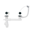 Wirquin - vidage pour évier 2 bacs ø60 mm (grès ou synthèse) avec trop-plein