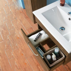 Meuble salle de bain 60x38x41cm meuble suspendu couleur:oskar chêne chataigner