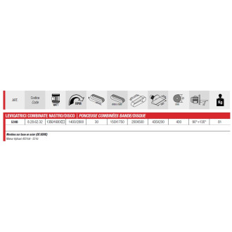 Ponceuse combiné 1350/1600w triphasée disque ø 400 mm bande 150x1750 mm - 539b