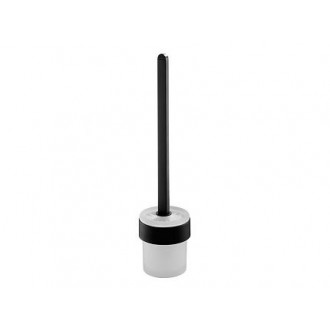 Brosse wc avec support mural noire satinée