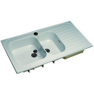 Evier à poser romans réversible 2 cuves + 1 égouttoir 120x60 blanc