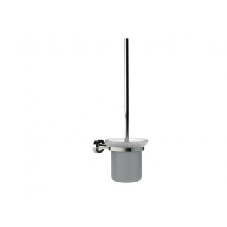 Brosse wc avec support mural chromé serie go
