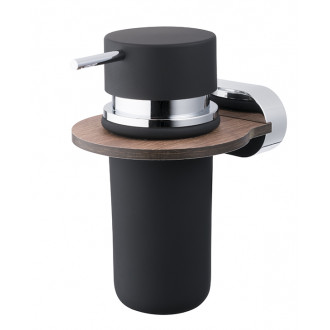 Distributeur de savon liquide mural serie bergen chromé et hpl 