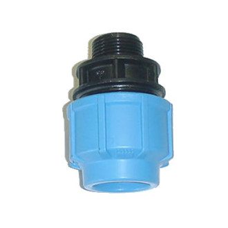 Raccord Mâle en polypropylène - Pour raccordement polyéthylène - Diamètre 50 mm - Filetage 50/60 raccord droit augmenté