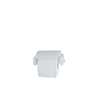 Porte-rouleau de papier hygiénique toilette avec cache serie basica ensemble en abs blanc 