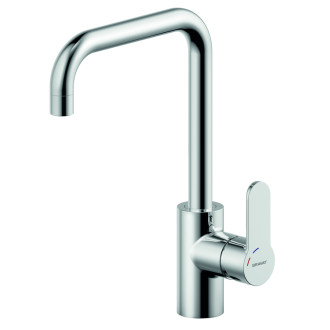 Mitigeur evier cartouche en céramique bec pivotant avec limitation de pivotement de 120 °