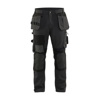 Pantalon artisan stretch Gris-Foncé/Noir 15541860 - Taille au choix