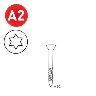 Scrails 25/28x35 Inox A2 TX15 - 16S25359TX