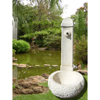 Fontaine en pierre blanche reconstituée 95x45x45cm