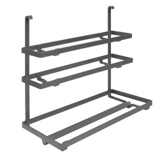 Porte-rouleau de cuisine à accrocher gris anthracite