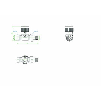 Robinet thermostatique OVENTROP AV 9 ⅜ DN 10, PN 10, modèle droit - 1183803 Robinet thermostatique OVENTROP AV 9 ⅜ DN 10, PN 10, modèle droit - 1183803