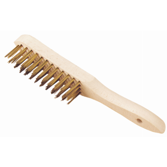 Brosse laitonnée à manche OUTILPARFAIT Laiton souple - 4 rangs - 715000